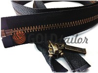 Zipper YKK metal type 5 the split, color black, antique teeth