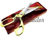 Shears tailors with a gold handle and a self-sharpening blades