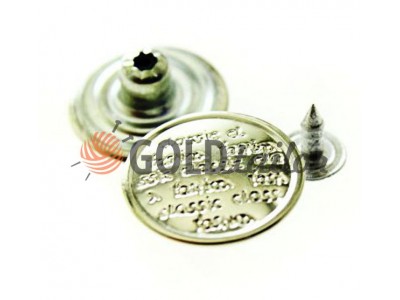 Buttons denim newspaper of 17 mm, 20 mm, color, nickel, buy wholesale and retail 10 pcs