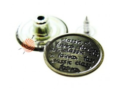 Buttons denim newspaper of 17 mm, 20 mm, color, black nickel, buy wholesale and retail 10 pcs