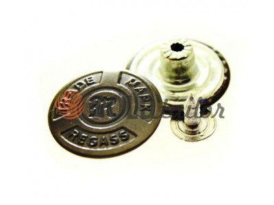 Buttons denim Regass of 20 mm, color, black nickel, buy wholesale and retail 10 pcs