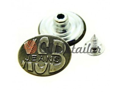 Buttons denim XSB of 20 mm, color, black nickel, buy wholesale and retail 10 pcs