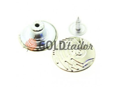 Buttons denim Fish of 17 mm, color, nickel, buy wholesale and retail 10 pcs