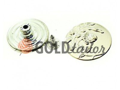 Buttons denim Flower of 15 mm, 17 mm, 20 mm, 25 mm, color, nickel, buy wholesale and retail 10 pcs