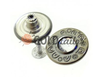 Buttons denim Petals of 20 mm, color, black nickel, buy wholesale and retail 10 pcs