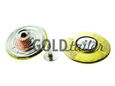 Buttons denim Glade-Stone of 25 mm, color, gold, buy wholesale and retail 10 pcs