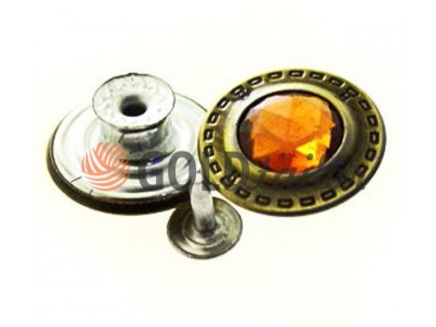 Buttons denim Dash Small orange of 17 mm, 20 mm, color, antique, buy wholesale and retail 10 pcs