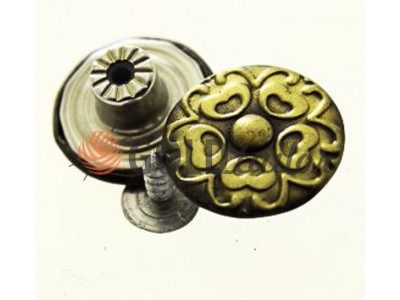 Buttons denim stainless Flower of 17 mm, color, antique, buy wholesale and retail 10 pcs