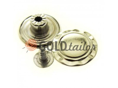 Buttons denim stainless Crown of 17 mm, color, nickel, buy wholesale and retail 10 pcs