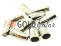 Tip bell plastic nickel 14 mm* 8 mm, cord d= 4 mm, 10 pcs