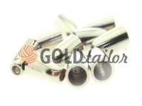 Tip bell plastic nickel 14 mm* 8 mm, cord d= 4 mm, 10 pcs