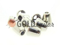 Tip bell plastic nickel 10 mm* 10 mm, cord d= 4 mm, 10 pcs