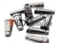 Tip bell tube plastic black nickel 19 mm* 11 mm, cord d= 4 mm, 10 pcs