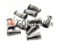 Tip bell ap plastic black nickel 14 mm* 9 mm, cord d= 4 mm, 10 pcs