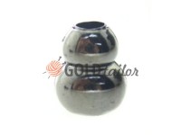 Tip Snowman plastic black nickel 12 mm* 10 mm, cord d= 4 mm, 10 pcs