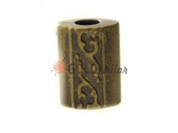 Tip fluted Barrel plastic antique, 11 mm* 14 mm, cord d= 4 mm, 10 pcs