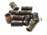 Tip fluted Barrel plastic antique, 7 mm* 12 mm, cord d= 4 mm, 10 pcs