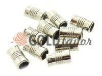Tip fluted Barrel plastic nickel, 7 mm* 12 mm, cord d= 4 mm, 10 pcs