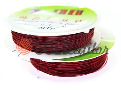 Wire for beads 0.3 mm, length 30 m, color red buy in bulk