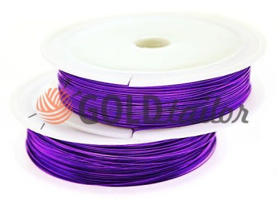 Wire for beads 0.37 mm, length 50 m, color purple buy in bulk