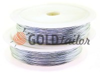 Wire for beads 0.37 mm, length 50 m, color silver