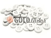 Button plastic four-shock, color white, packing 25 pcs