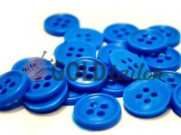 Button plastic four-shock, color blue, packing 25 pcs