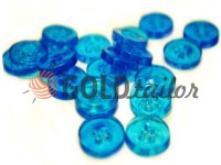 Button plastic four-shock, color transparent blue, packing 25 pcs