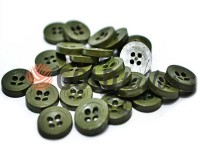 Button plastic four-shock, color olive, packing 25 pcs