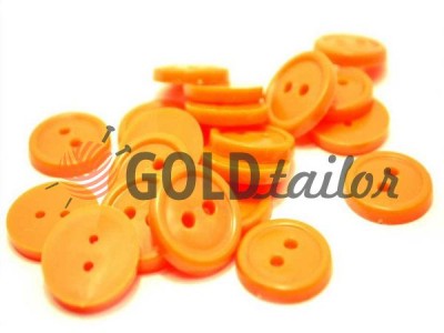 Plastic button for two-shock dressing gowns, orange color, packing 25 pcs wholesale and retail