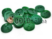 Button plastic two-shock, color green, packing 25 pcs