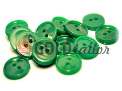 Plastic button for two-shock dressing gowns, green color, packing 25 pcs wholesale and retail