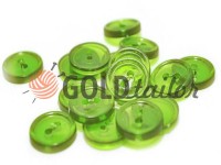 Button plastic two-shock, color transparent light-green, packing 25 pcs