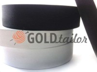 Elastic band textile white 20 mm - 50 mm standard