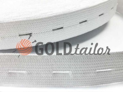 Elastic band textile thick white perforated 20 mm leght 30 m wholesale and retail